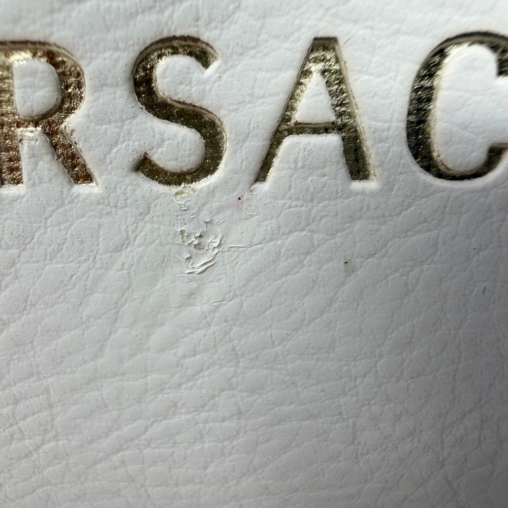Versace Hard Shell Eyeglass Case White Leather Look Logo - Picture 3 of 10